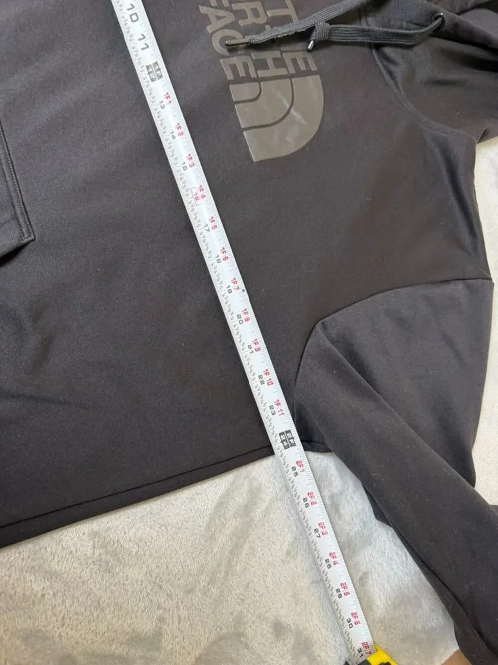 THE NORTH FACE Hoodie Mens XL Black Fleece Pullover‎ Tonal Logo Sweatshirt Top